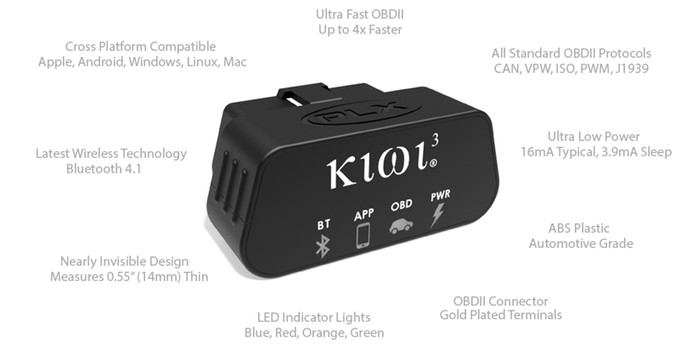PLX OBD2 Bluetooth adapter connected to a car's OBD2 port