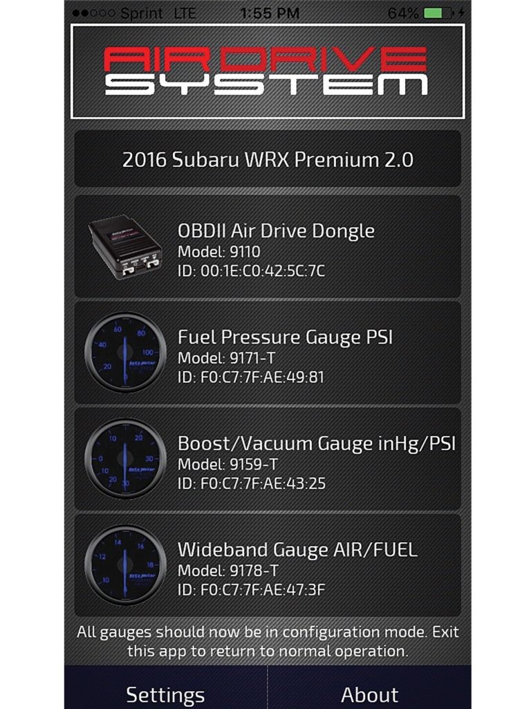 Autometer Gauge App