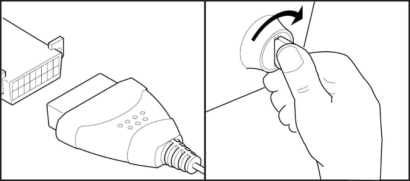 Connect your handheld tool to your vehicle’s Data Link Connector