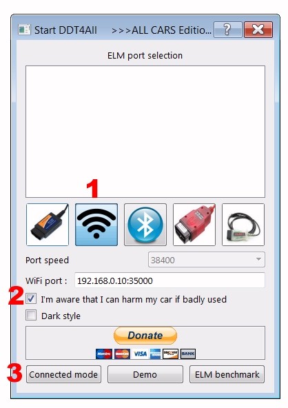 Renault OBD2 Adapter Connection
