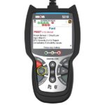 An OBD2 scanner displaying diagnostic codes.