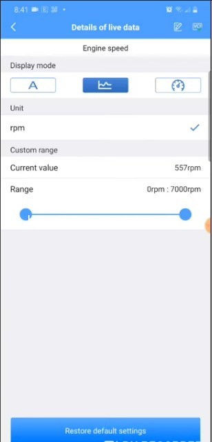 Autel AP200 Live Data Display