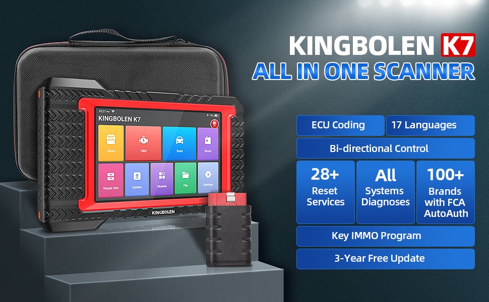Kingbolen Bluetooth OBD2 scanner connected to a car