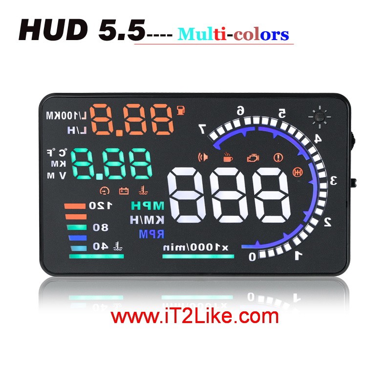 HUD OBD2 Displaying Real-Time Vehicle Data