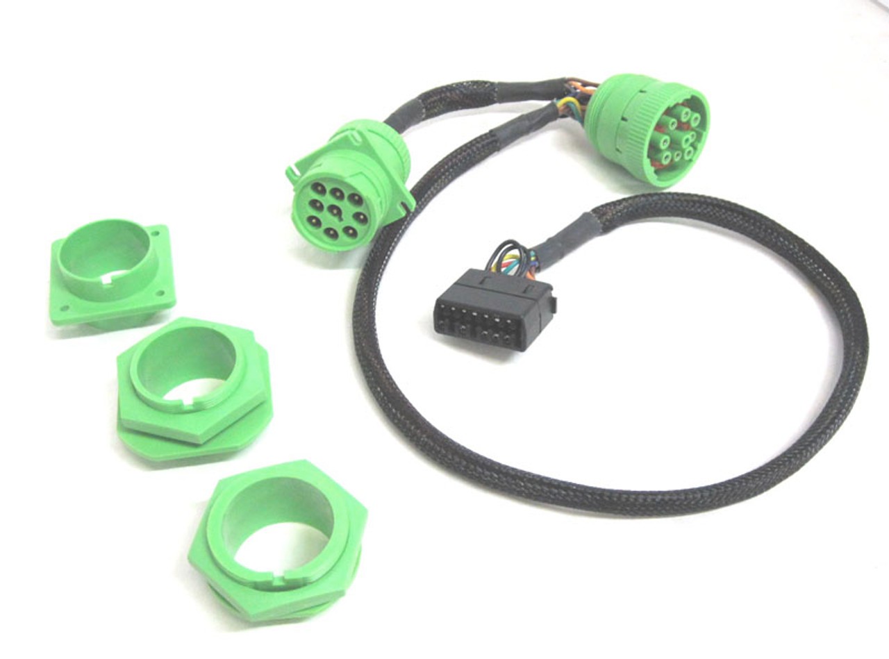 Green 9 Pin J1939 to OBD2 Univ. 4 mount types Y Splitter Truck ELD International