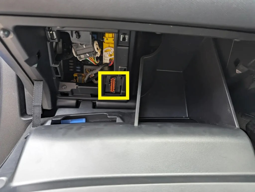 Peugeot e-2008 2023 OBD Port Location Detail