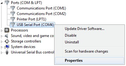 Change COM Port