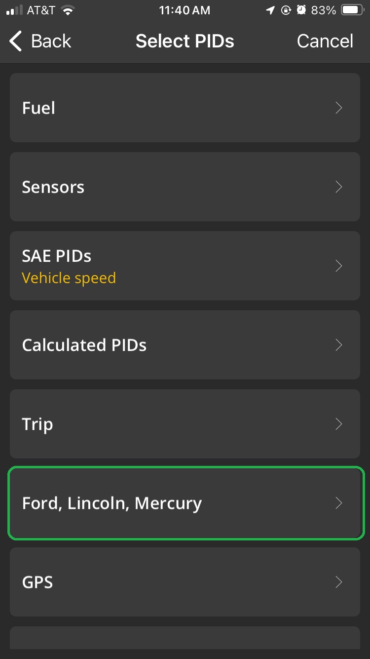 Transmission temperature gauge in an app