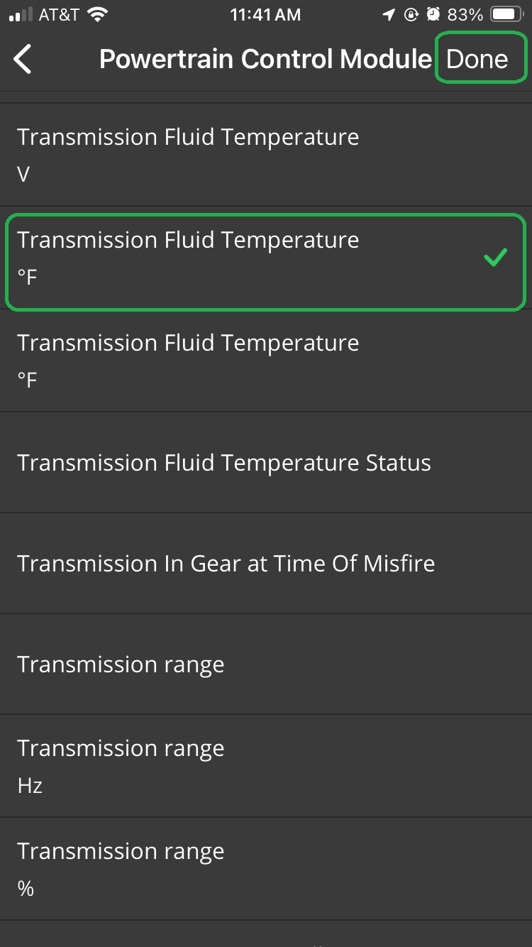 Transmission fluid check